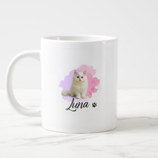 Café Grande Caneca com Arte de Gato Fofo – Presente para Amant (Esquerda)