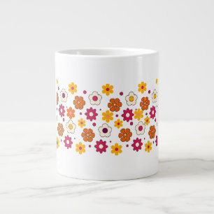 Café Grande Caneca com belo padrão de flores