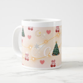 Café Grande Caneca com Estética de Natal Fofo 