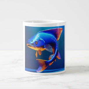 Café Grande Caneca com Logotipo de Peixe Design Aquático Fof