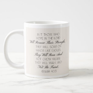 Café Grande Caneca com versículo bíblico de esperança Isaías 4