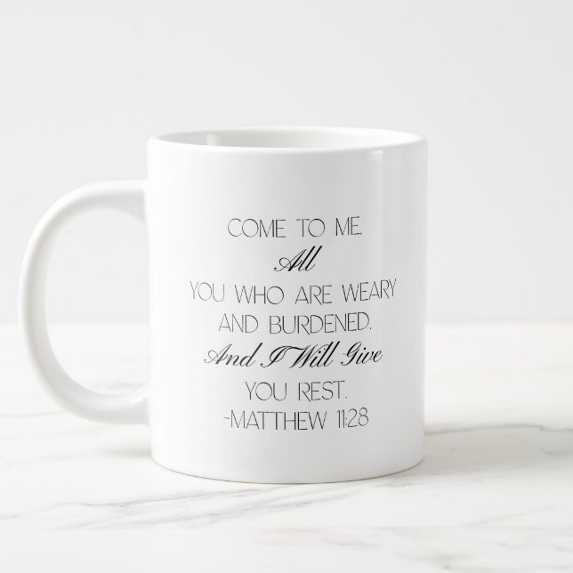 Café Grande Caneca com Versículo Bíblico de Esperança Mateus 1 (Esquerda)