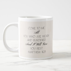 Café Grande Caneca com Versículo Bíblico de Esperança Mateus 1