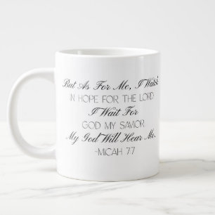 Café Grande Caneca com versículo bíblico de esperança Miquéias