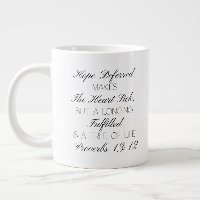 Café Grande Caneca com Versículo Bíblico de Esperança Provérbi (Esquerda)
