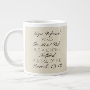 Café Grande Caneca com Versículo Bíblico de Esperança Provérbi
