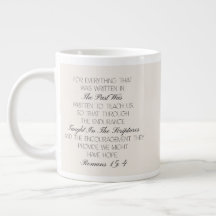 Caneca com versículo bíblico de esperança Romanos 