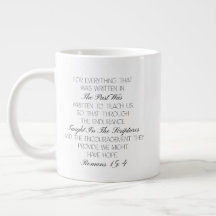 Caneca com versículo bíblico de esperança Romanos 