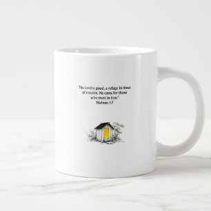Café Grande Caneca cristã com versículo bíblico de Naum 1:7