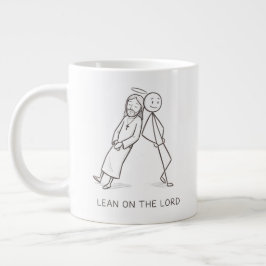 Café Grande Caneca Cristã de Figura de Pau Apoiando-se no Senh