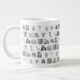 Café Grande Caneca da Coleção de Animais à Lápis - Horizontal 