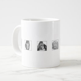 Café Grande Caneca da Coleção de Animais a Lápis - Macacos