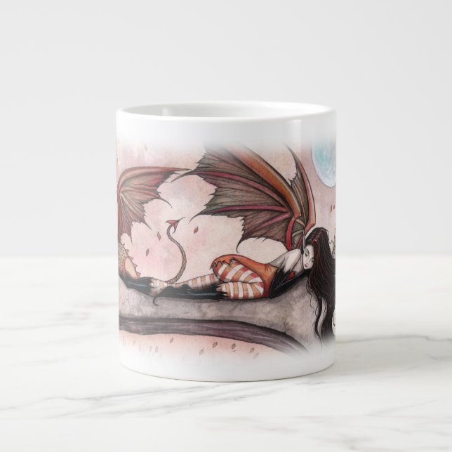 Café Grande Caneca da Fada e Dragão dos Ventos de Outono (Frente)