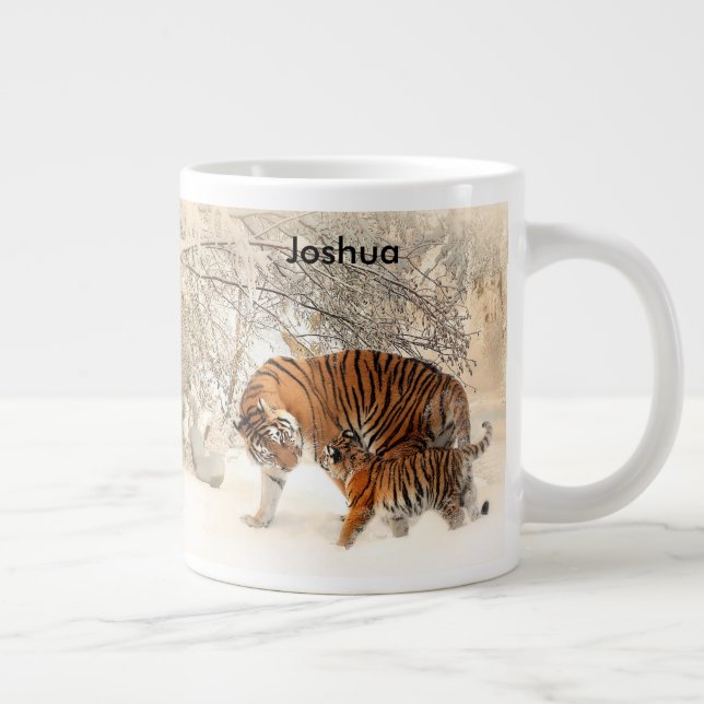 Café Grande Caneca da mãe do tigre e do jumbo de Cub (Direita)