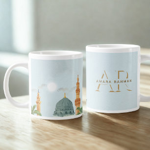 Café Grande Caneca de 591ml Jumbo • Cúpula Verde de Madinah Aq