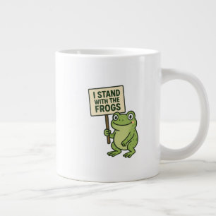 Café Grande Caneca de Apoio ao Sapo Minimalista