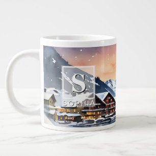 Café Grande Caneca de Arte Aquarela de Zermatt, Suíça
