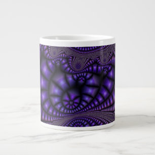Café Grande Caneca de arte fractal roxa