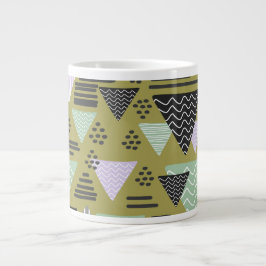 Café Grande Caneca de Arte Geométrica de Triângulos em Estilo 