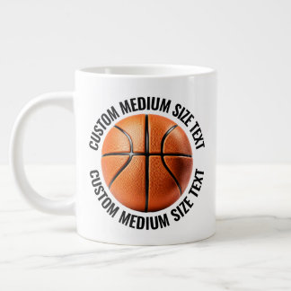 Café Grande Caneca de Basquete Gigante com Texto Personalizado