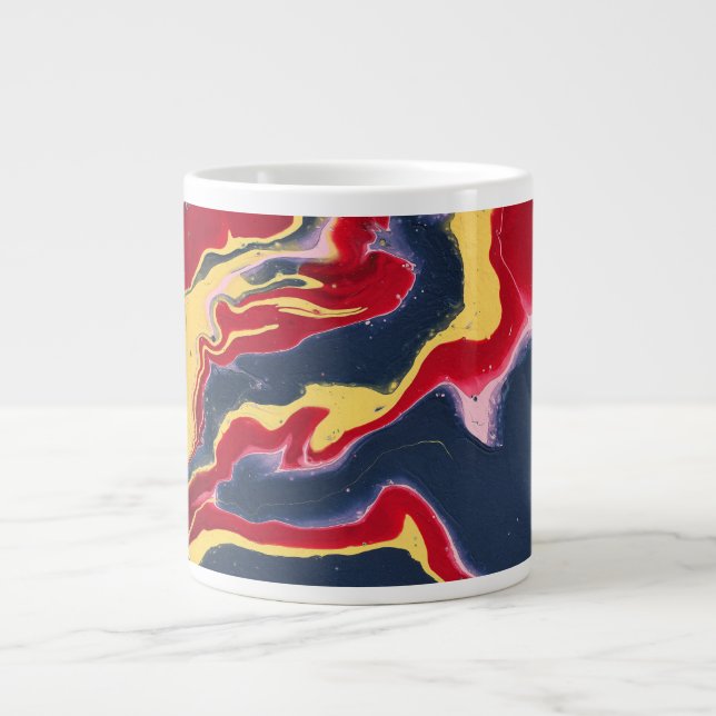 Café Grande Caneca de Bebida Abstrata Colorida Sadie 1 (Frente)