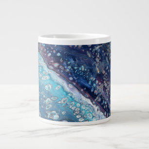 Café Grande Caneca de Bebida Abstrata Geodo Azul Atração Natur