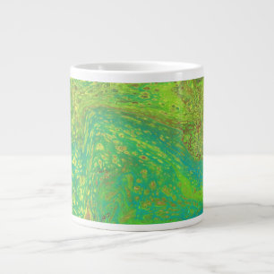 Café Grande Caneca de Bebida Abstrata Verde Única Vegabond Dre