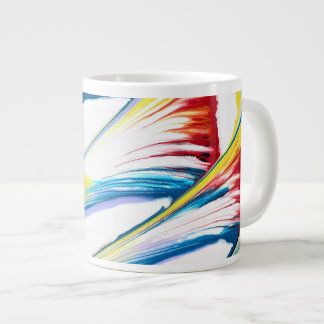 Café Grande Caneca de Bebida Listrada Abstrata Selvagem para L