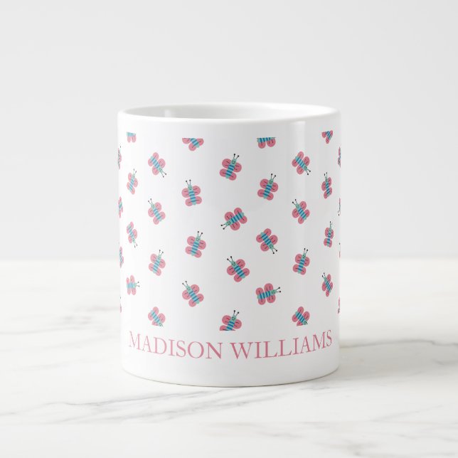 Café Grande Caneca de Borboleta Personalizada | Personalizado  (Frente)