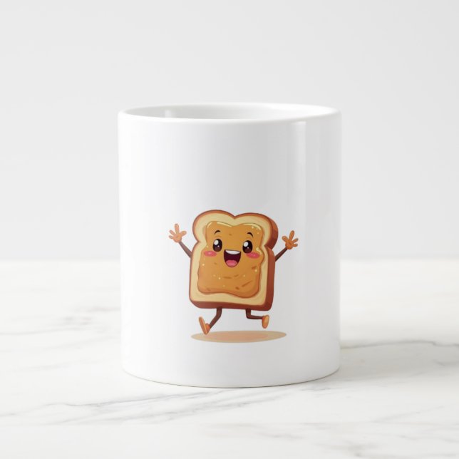 Café Grande Caneca de Brinde Feliz de Manteiga de Amendoim (Frente)
