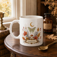 Caneca de bruxa botânica personalizada de outono c