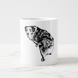 Café Grande Caneca de Cachorro Australian Shepherd Artístico –