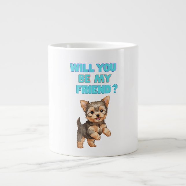 Café Grande Caneca de Cachorro Fofo (Frente)