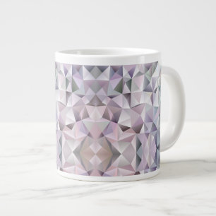 Café Grande Caneca de cerâmica branca com um padrão geométrico