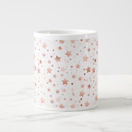 Café Grande Caneca de Cerâmica Jumbo Estrelas em Rose Gold Del