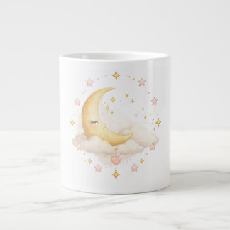 Café Grande Caneca de Cerâmica Sonhadora e Fofa Lua e Estrelas