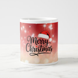 Café Grande Caneca de Chapéu do Papai Noel Feliz Natal