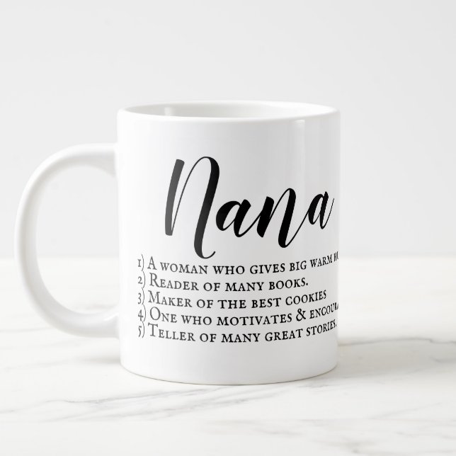 Café Grande Caneca de descrição de Nana com imagem (Esquerda)