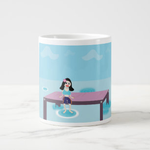 Café Grande caneca de desenho animado