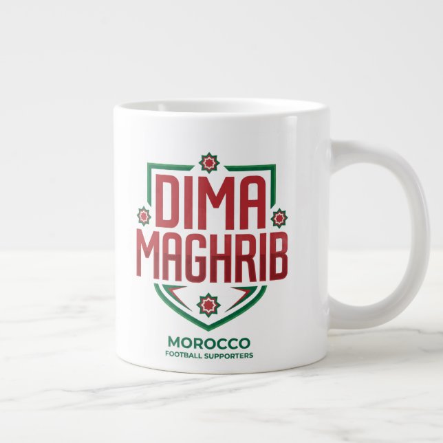 Café Grande Caneca de fã de futebol Dima MAGHRIB Time Marrocos (Direita)