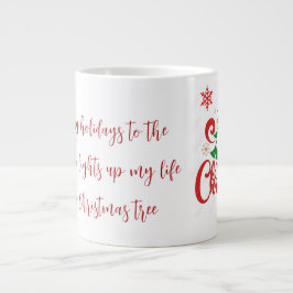 Café Grande Caneca de Feliz Natal com Citação Romântica