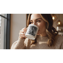 Café Grande Caneca de férias com foto Natal alegre vintage