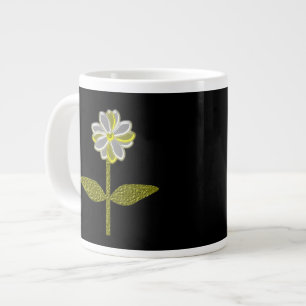 Café Grande Caneca de Flor de Margarida brilhante