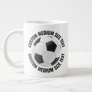Café Grande Caneca de Futebol Gigante com Texto Personalizado