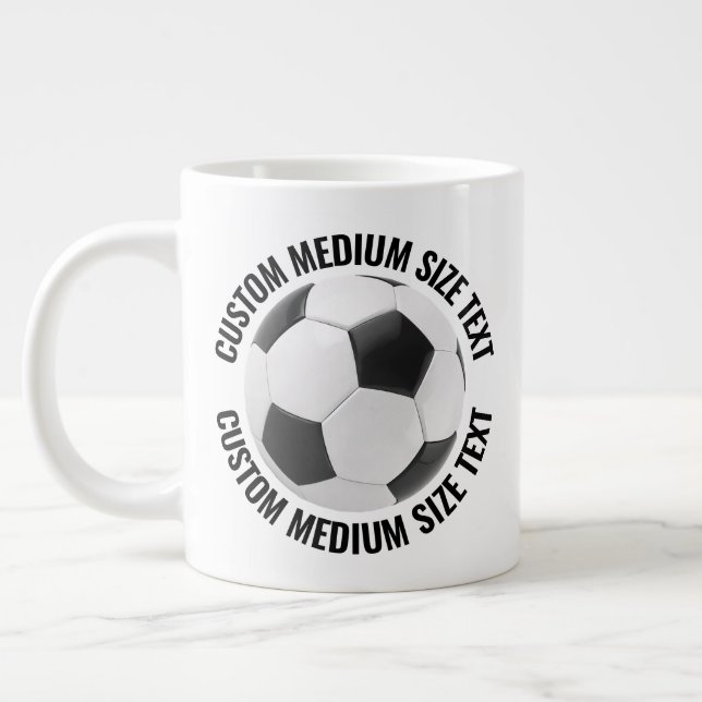 Café Grande Caneca de Futebol Gigante com Texto Personalizado  (Esquerda)