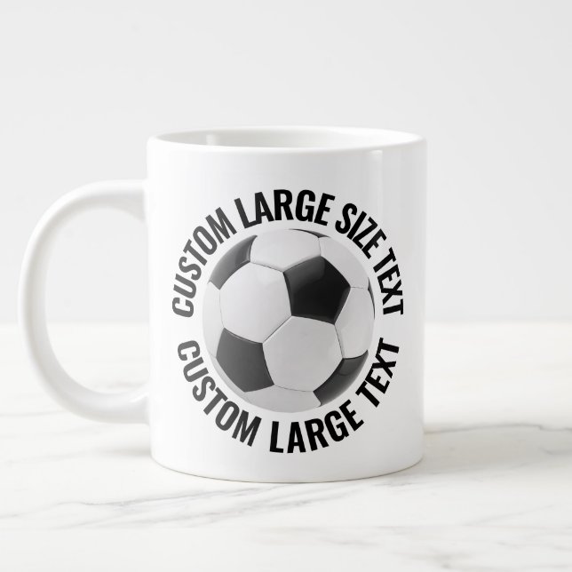 Café Grande Caneca de Futebol Gigante com Texto Personalizado  (Esquerda)