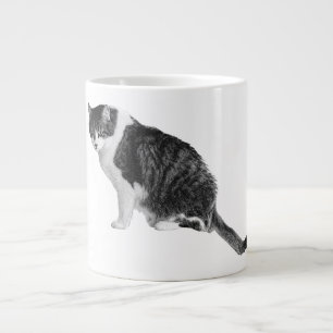 Café Grande Caneca de Gato Sombreado Adiciona Confiança Suave