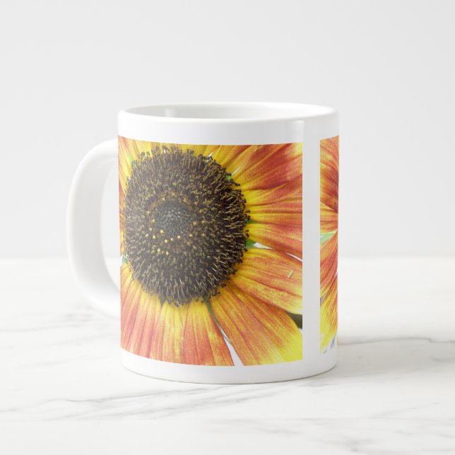 Café Grande Caneca de Girassol Laranja (Frente Esquerda)