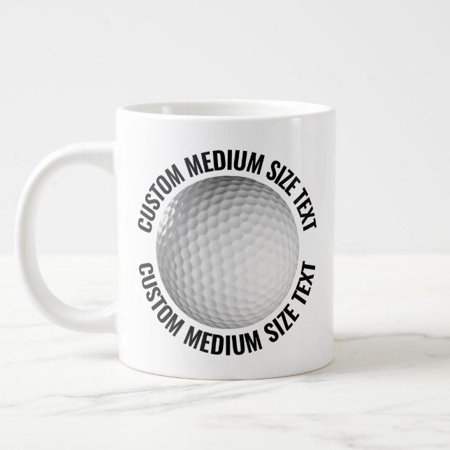 Café Grande Caneca de Golfe Gigante com Texto Personalizado de (Esquerda)