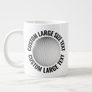 Café Grande Caneca de Golfe Gigante Personalizada com Texto Gr